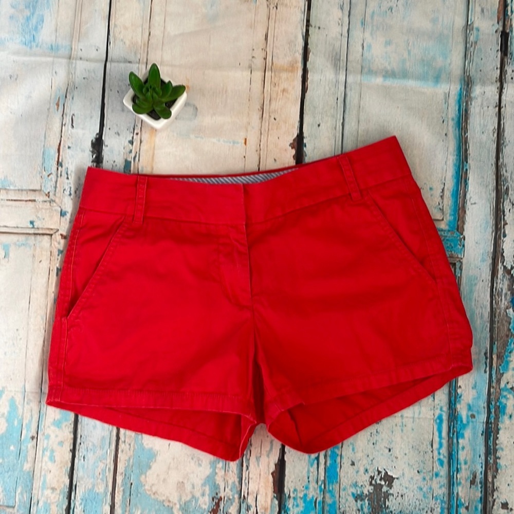 J. Crew reddish orange chino shorts